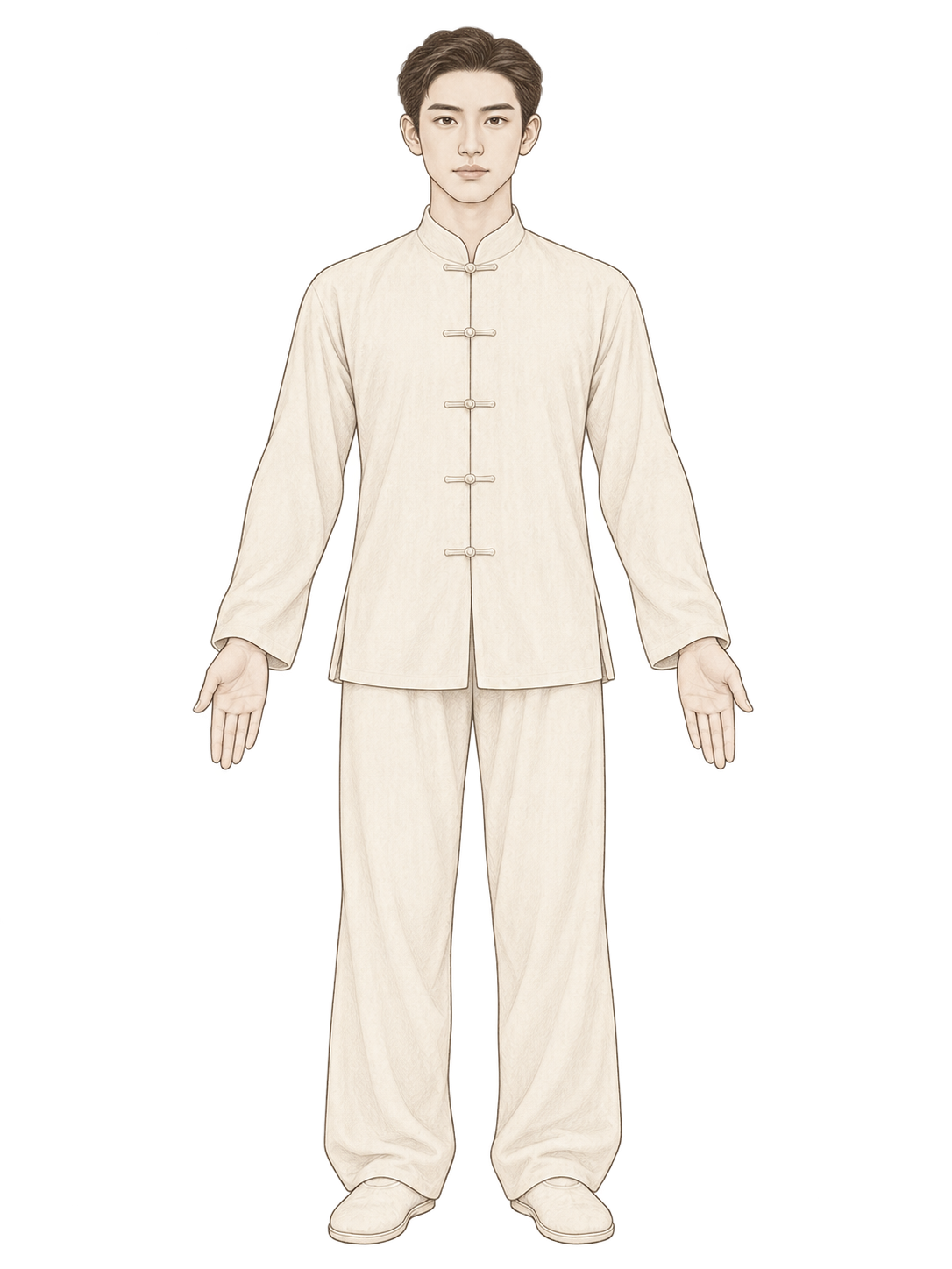 男性人体正面区域概览